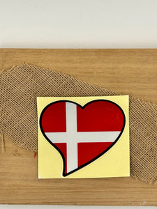 Danish Flag Heart Car Decal